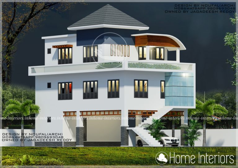 2200 Square Feet Triple Floor Contemporary Home Design