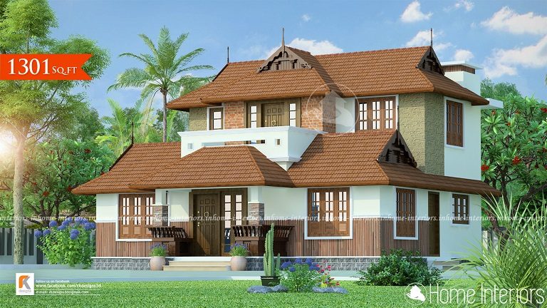 1301 Square Feet Double Floor Traditional Home Design