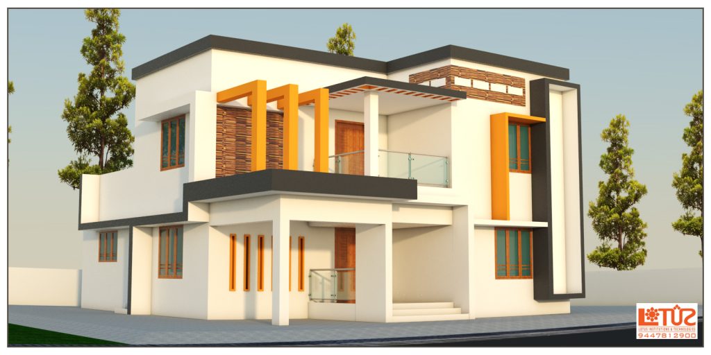 Double Floor Home Design Of 1400 Square Feet