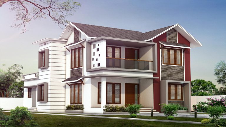 1718 Square Feet Double Floor Contemporary Home Design