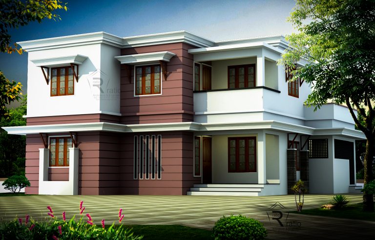 1748 Square Feet Flat Roof style Home Design