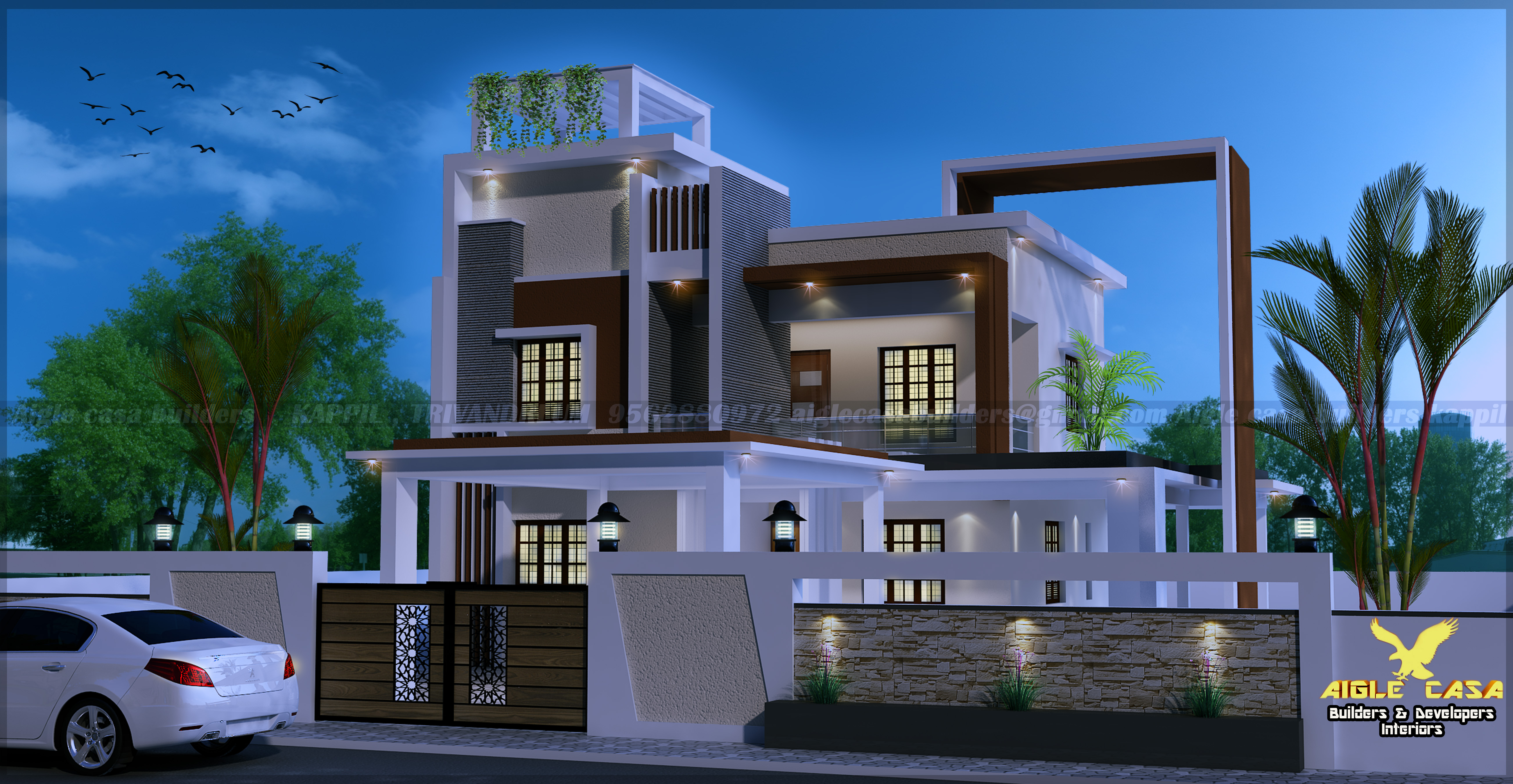 3225 Square Feet Double Floor Contemporary Home Design
