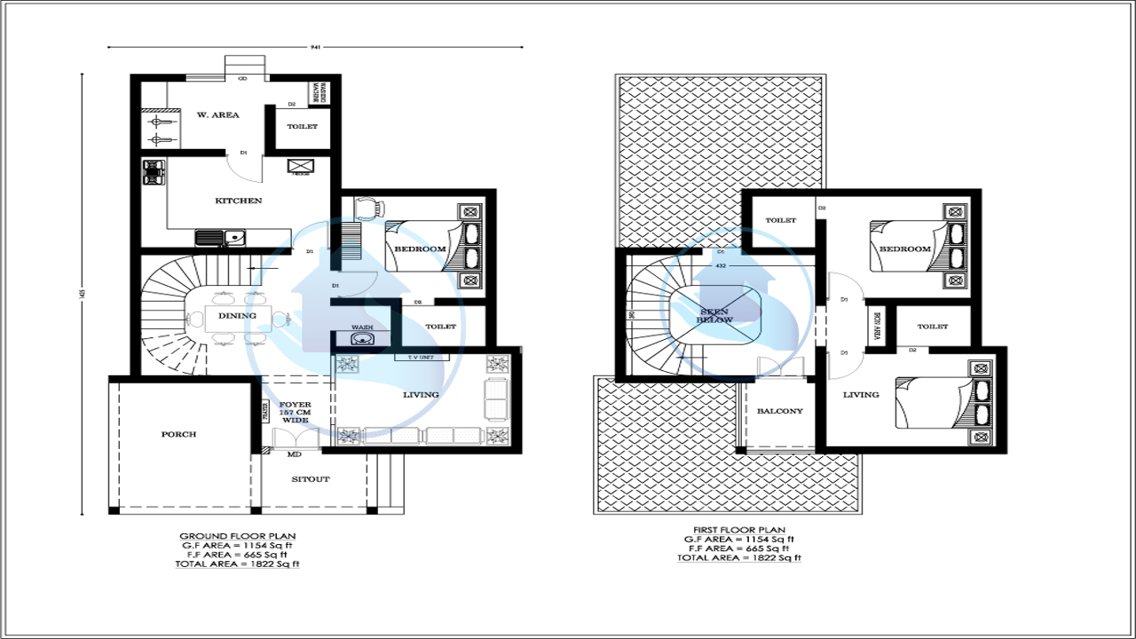 1822 Square Feet Double Floor Contemporary Home Design