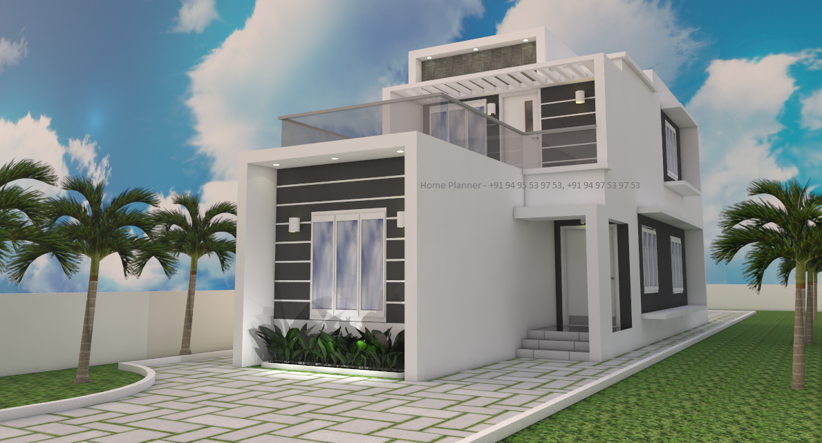 1360 Square Feet Double Floor Budget Home Design