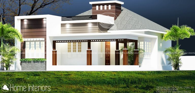 1100 SqFt Single Floor 3 BHK Contemporary Home Design
