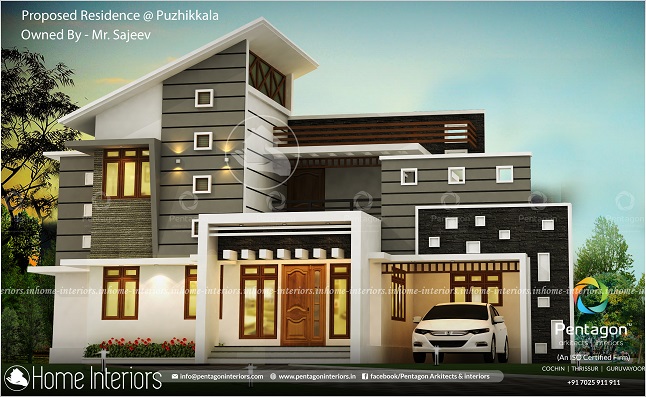 2190 Square Feet Double Floor Contemporary Home Design