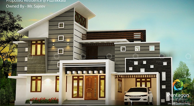 2190 Square Feet Double Floor Contemporary Home Design