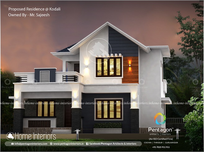 1541 Square Feet Double Floor Contemporary Home Design 