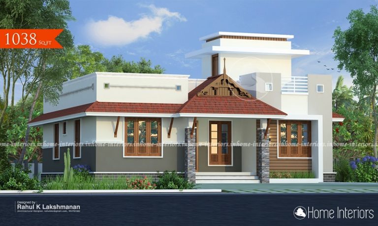 1038 Square Feet Single Floor Contemporary Home Design