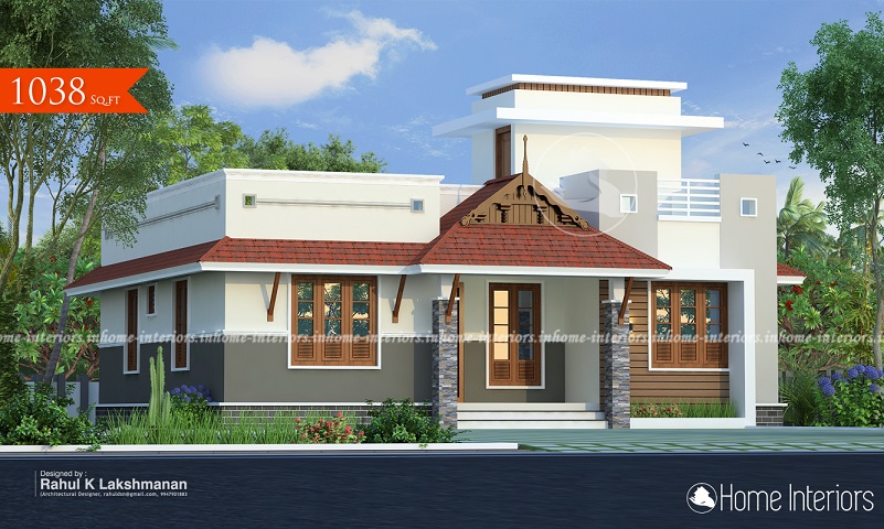 1038 Square Feet Single Floor Contemporary Home Design