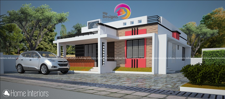1100 Square Feet Single Floor Contemporary Home Design