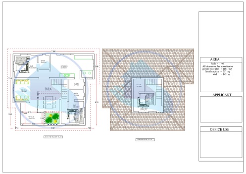 1451 Square Feet Double Floor Traditional Home Design