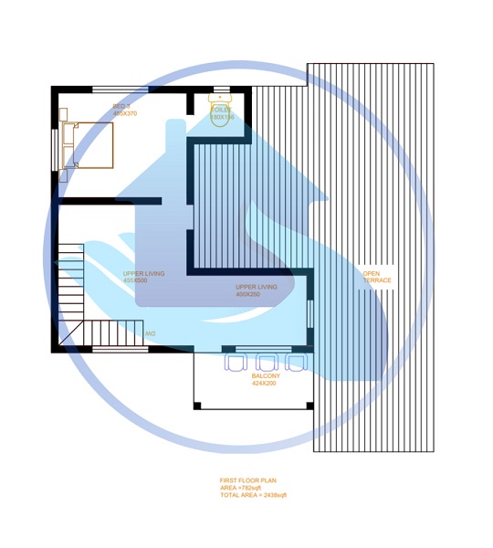 2438 Square Feet Double Floor Contemporary Home Design