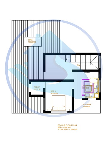 1684 Square Feet Double Floor Contemporary Home Design