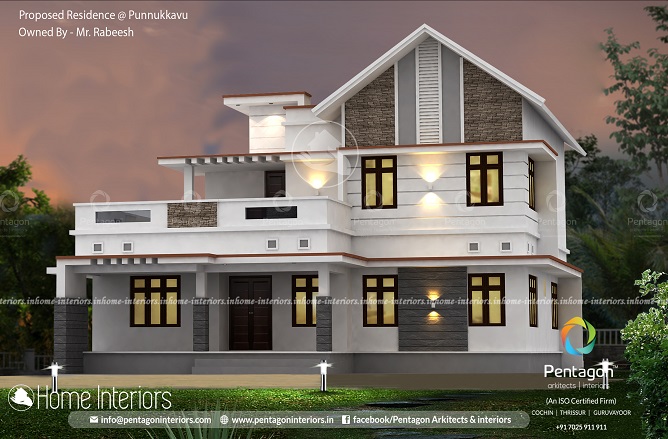 2576 Square Feet Double Floor Contemporary Home Design