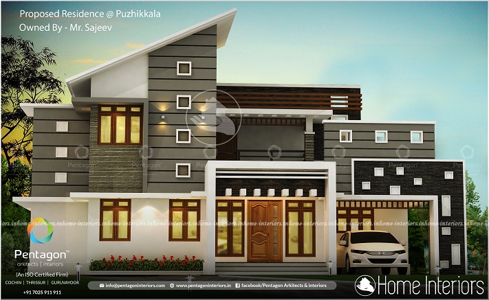 2199 Square Feet Double Floor Contemporary Home Design