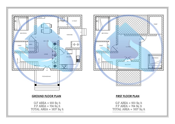 1637 Square Feet Double Floor Contemporary Home Design
