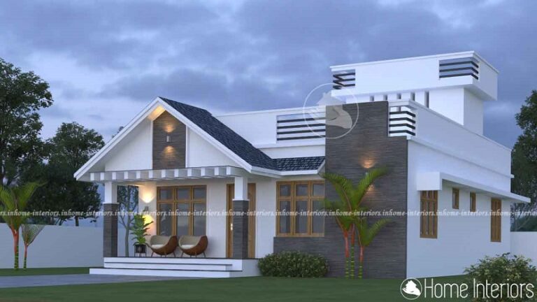 1300 Square Feet Single Floor Mixed Fusion Home Design