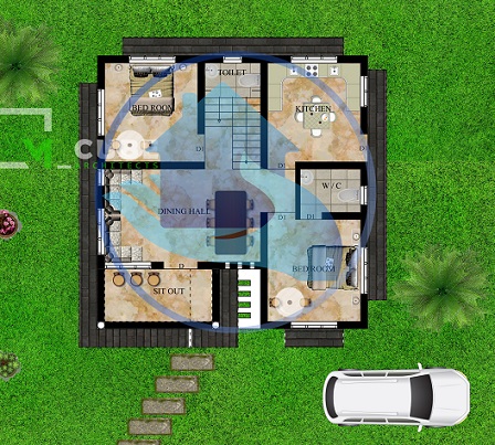 1160 Square Feet Double Floor Low Cost 3 BHK Home Design