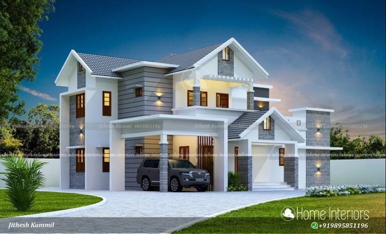 2305 Square Feet 4 BHK Semi Contemporary Home Design