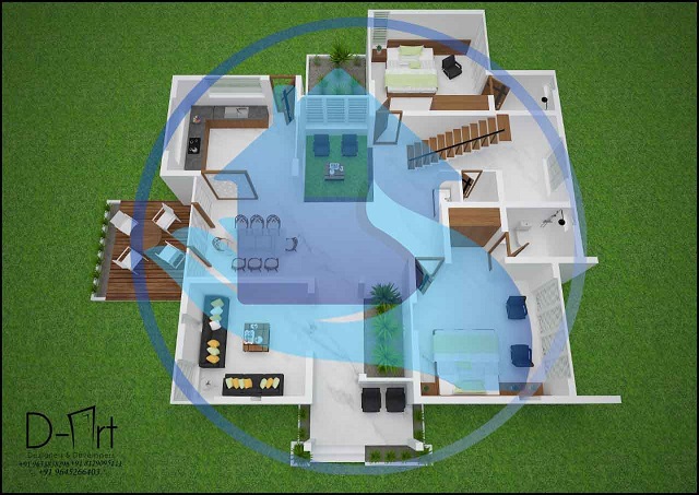 3195 Square Feet Double Floor Contemporary Home Design