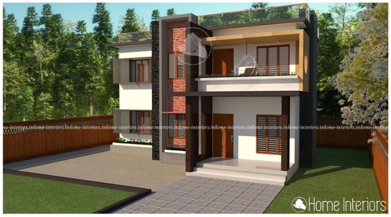 1308 Square Feet Contemporary Double Floor Home Design