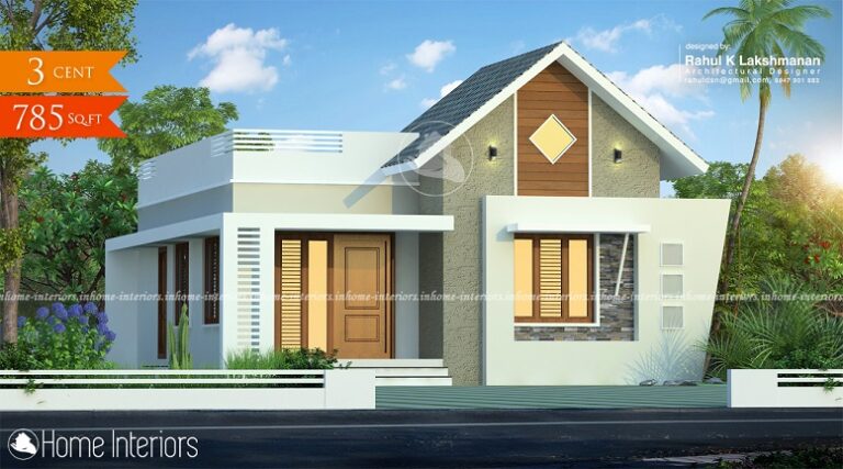 785 Square Feet Contemporary Single Floor Home Design