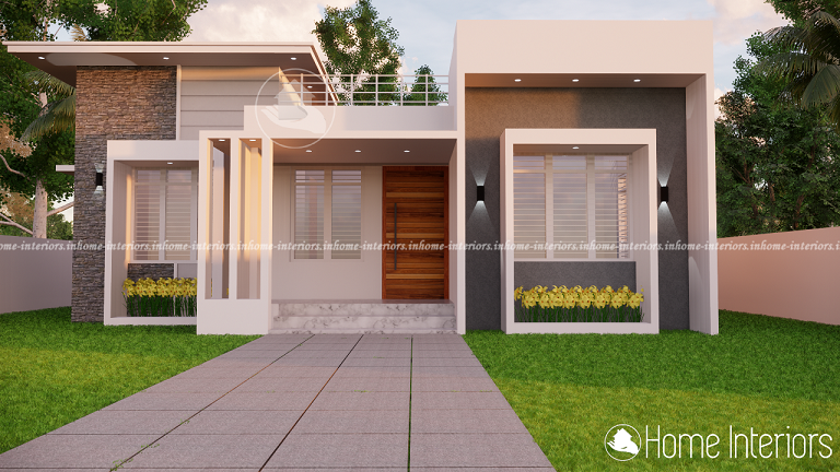 766 Square Feet Contemporary Single Floor Home Design