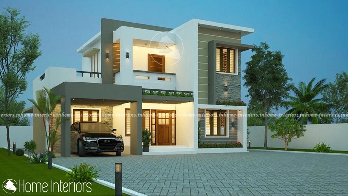 1858 Square Feet Double Floor Contemporary Home Design