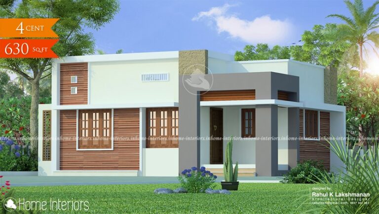 630 Square Feet Contemporary Single Floor Home Design