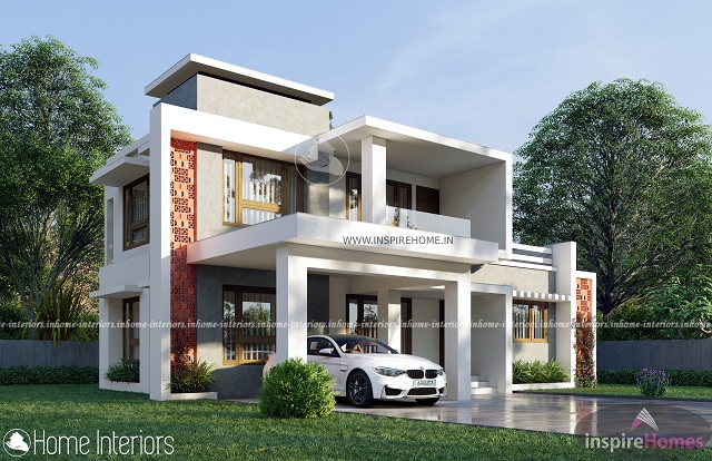 1600 Square Feet Double Floor White Contemporary Design