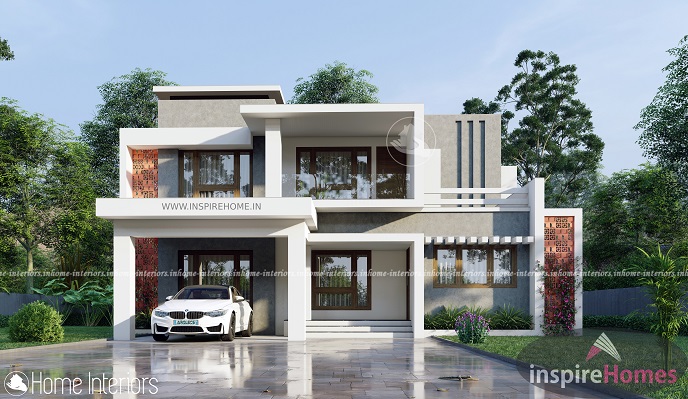 1600 Square Feet Double Floor White Contemporary Design