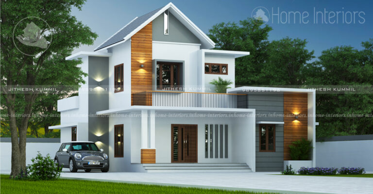 1630  Square Feet Semi Contemporary Single Floor Home Design