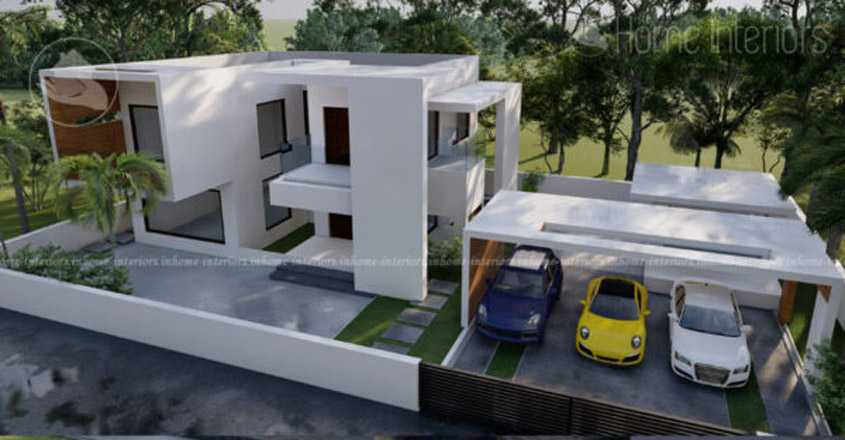 2300 Sq Ft Double Floor Contemporary 3BHK Home Design