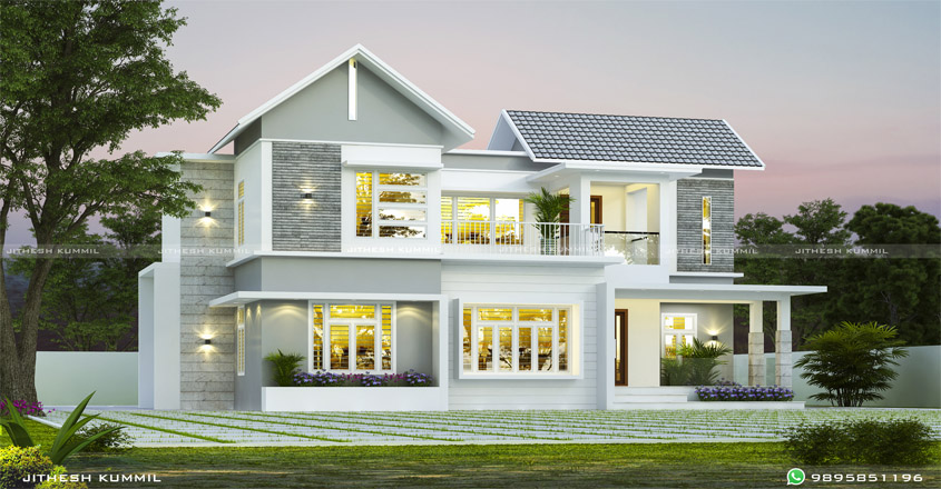 2765 Square Feet Double Floor Contemporary Home Design