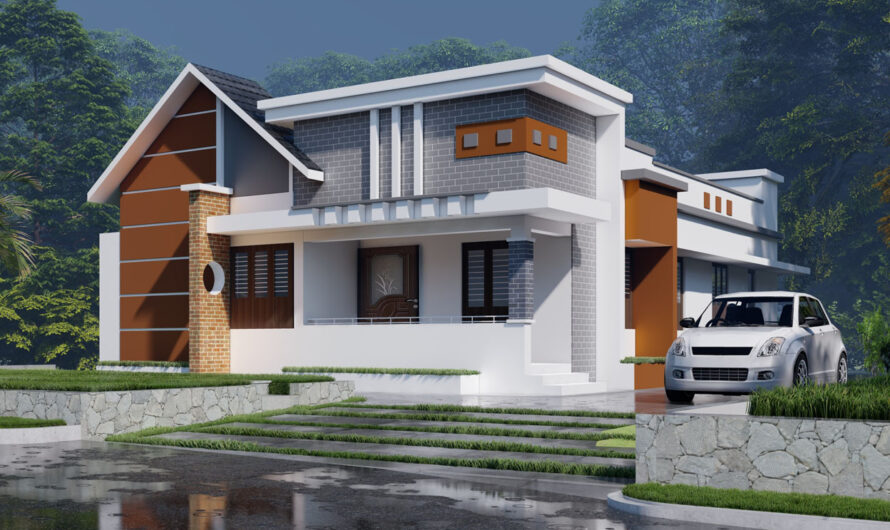 Contemporary 1305 Sq.ft. Home Designed by BHK Builder