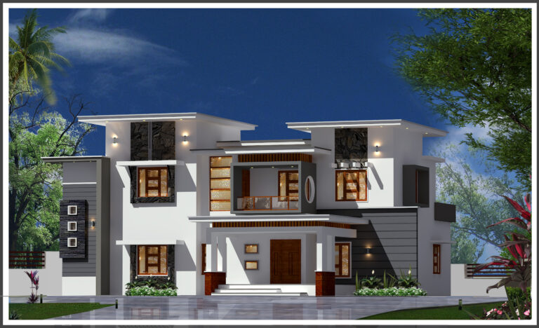 2230 Square Feet Double Floor Modern Home Design by TAD DESIGN, Manjeri | Contemporary Family House Plan