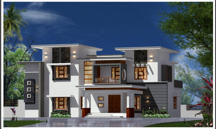 2230 Square Feet Double Floor Modern Home Design by TAD DESIGN, Manjeri | Contemporary Family House Plan