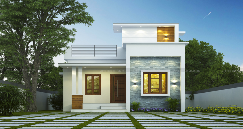 950 Square Feet Contemporary Home Design | Low-Cost 2BHK House Plan for 15 Lakhs