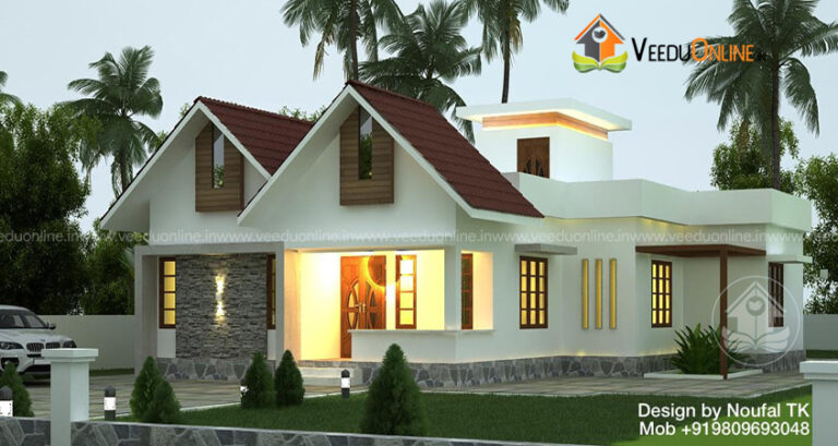 1000 Sq Ft 3 Bedroom Contemporary Single Floor Home Design | Affordable 18 Lakh House Plan