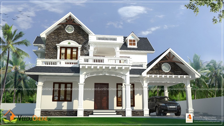 2276 Square Feet Double Floor Contemporary Home Design | 4 Bedroom Modern House Plan