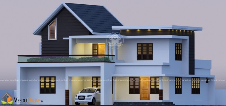 Double Floor Contemporary Home Design – 2300 Square Feet | Modern 4 Bedroom House Plan