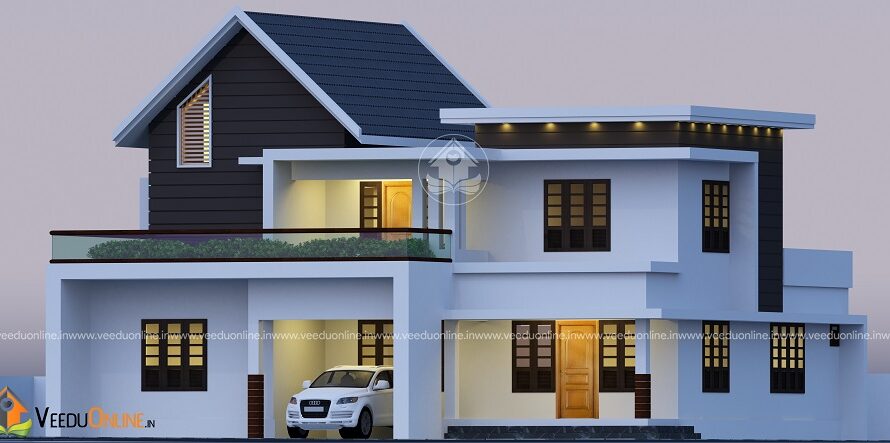 Double Floor Contemporary Home Design – 2300 Square Feet | Modern 4 Bedroom House Plan