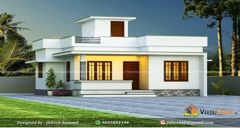 720 Sq Ft Single Floor Low Budget Home Design – Modern 2BHK Contemporary House on 4.5 Cents