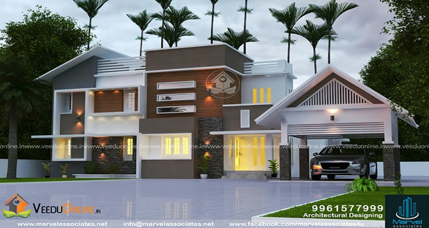 2578 Sq Ft Double Floor Contemporary Home Design – Modern Spacious 4BHK House Plan