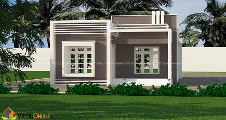 940 Sq Ft Single Floor Contemporary Home Design – 2 Bedroom Modern House Plan