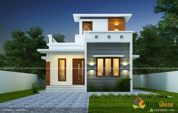 830 Square Feet Contemporary Single Floor Home Design | 2 BHK Budget House Plan (12.5 Lakhs)