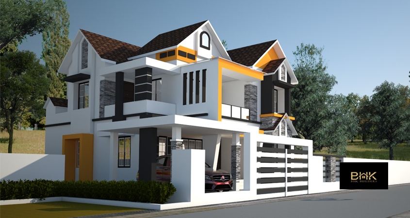 2061 Sqft Modern Contemporary Home Design Under 43 Lakhs – Elegant 4BHK Double Floor House Plan
