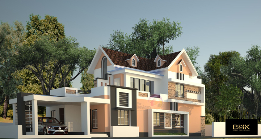 Modern Contemporary Home Design of 1996 Sqft Under 34 Lakhs in Nallila, Kollam | 4 BHK Double Floor House