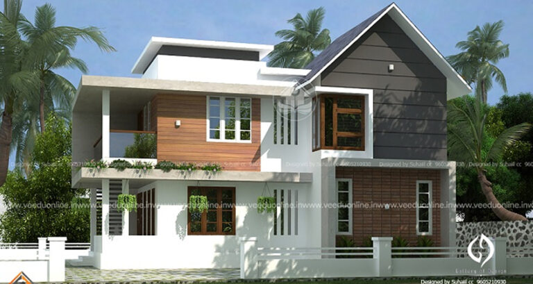 1500 Sq.ft Double Floor Classic Contemporary Home Design | 4 BHK Modern House Plan